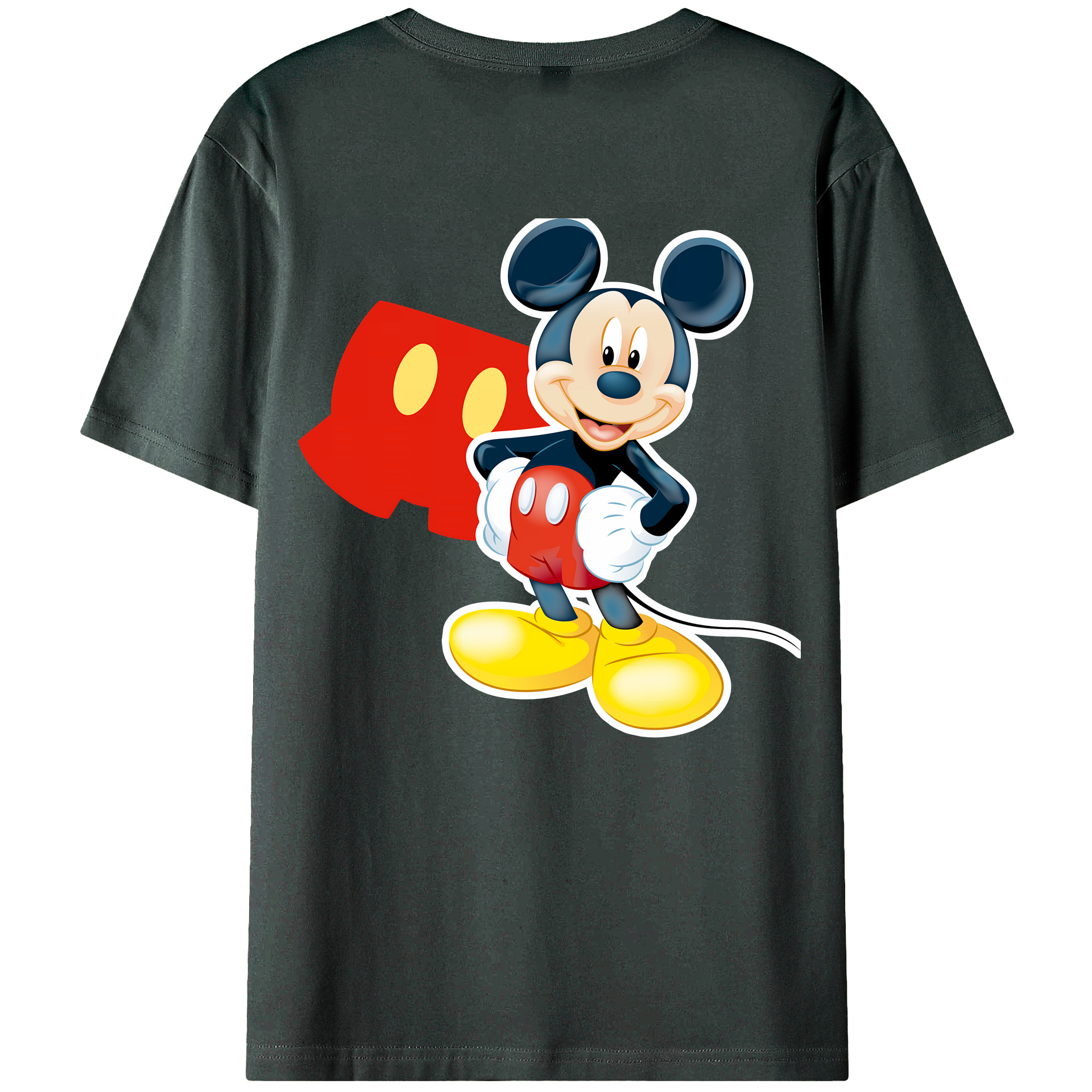 （画像用） ミッキーマウス Mickey Mouse 綿100％ メンズ半袖Tシャツ（バックプリント） 通気性
